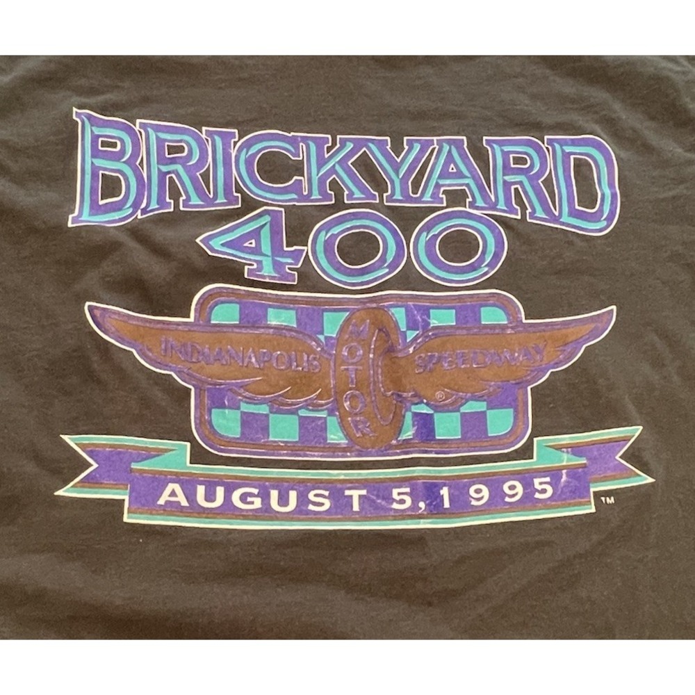 Vintage Brickyard 400 NASCAR Black T-Shirt 1995‎ Dale Earnhardt Indianapolis XL